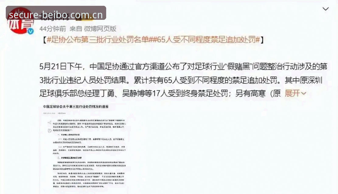 贝博K3X9入口 足协第三批禁足名单 vs 体育公平:65人受罚背后的行业反思